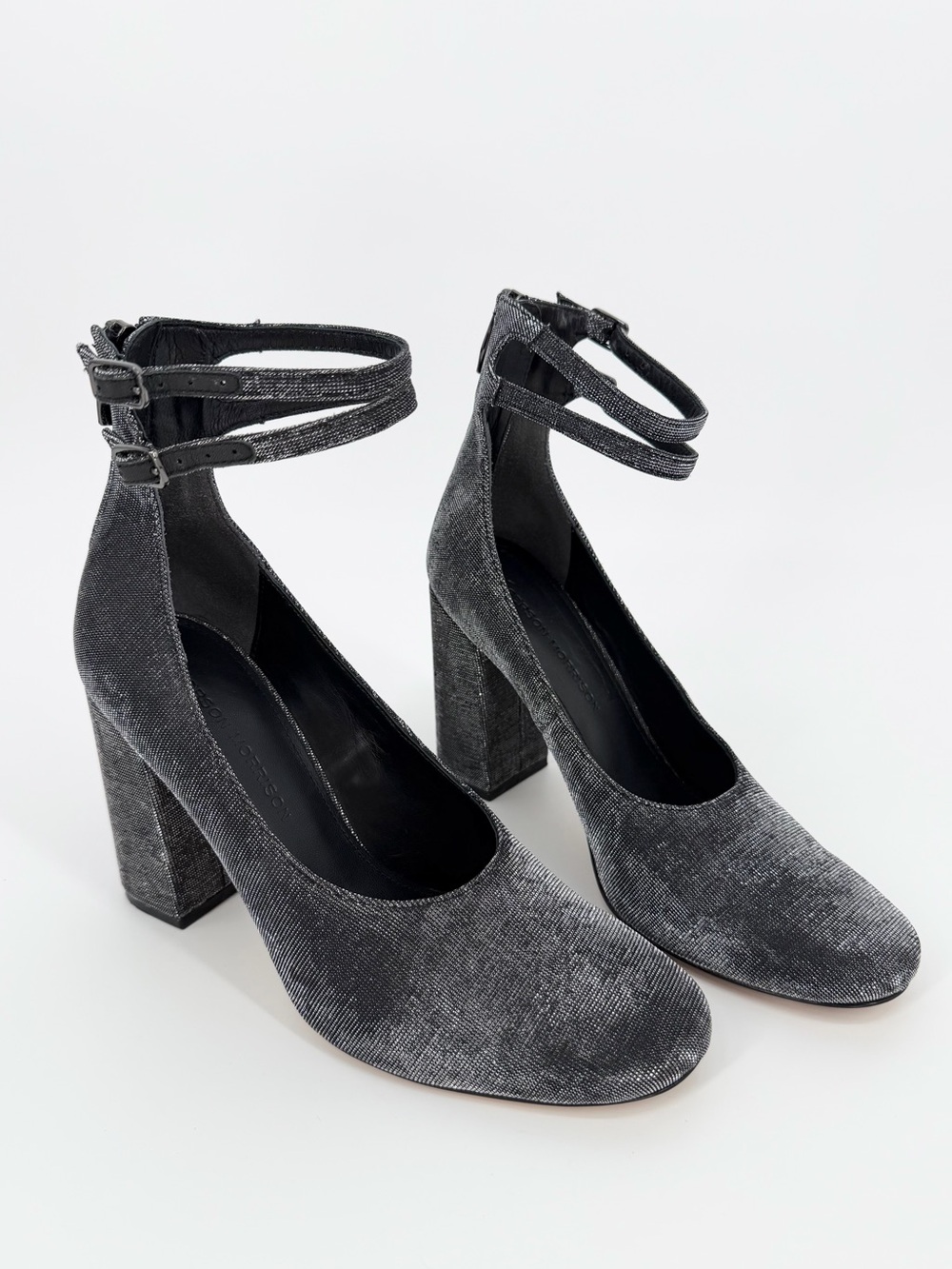 Sigerson Morrison Plum2 Black Ankle Strap Heels Pumps Shoes